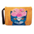 Printed wristlet, 'Feline Passion' - Wristlet with Zipper and Cat with Rose Crown Print