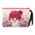 Printed wristlet, 'Adorable Purr' - Wristlet with Zipper and Adorable Kitten Print