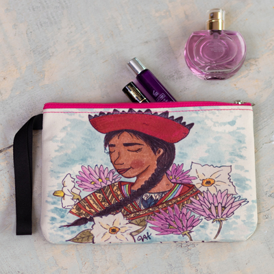 Bedrucktes Armband „Lady Andes“ – Armband mit Andean Lady-Print und Blumenmotiven