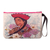 Printed wristlet, 'Lady Andes' - Wristlet with Andean Lady Print and Floral Motifs