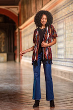 100% alpaca kimono cardigan, 'Ceremonial Icons' - Inca-Inspired 100% Alpaca Cardigan Sweater in a Kimono Style