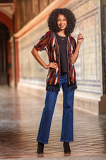 100% alpaca kimono cardigan, 'Ceremonial Icons' - Inca-Inspired 100% Alpaca Cardigan Sweater in a Kimono Style