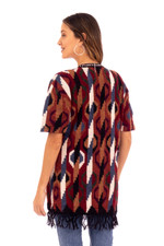 100% alpaca kimono cardigan, 'Ceremonial Icons' - Inca-Inspired 100% Alpaca Cardigan Sweater in a Kimono Style