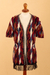 100% alpaca kimono cardigan, 'Ceremonial Icons' - Inca-Inspired 100% Alpaca Cardigan Sweater in a Kimono Style (image 2e) thumbail