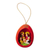 Ceramic ornament, 'Crimson Nativity Egg' - Red Ceramic Nativity Christmas Ornament Hand-Painted in Peru