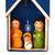 Eco-friendly nativity ornament, 'Blue Nativity Night' - Eco-friendly Blue Nativity Christmas Ornament