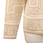 Alpaca blend sweater, 'Cultural Lines' - Beige Alpaca Blend Buttoned Sweater with Geometric Motifs