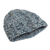 100% alpaca hat, 'Cozy Blue' - Handcrafted Crocheted 100% Alpaca Hat in Blue and Grey