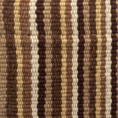 Münzbeutel aus Baumwolle - Gestreifte handgewebte Baumwoll-Münztasche mit Druckknopfverschluss