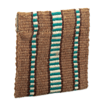 Striped Handwoven Cotton Coin Pouch with Snap Top Closure