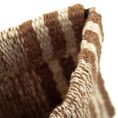 Cotton coin pouch, 'Northern Flight' - Hand-Woven Striped Cotton Coin Pouch with Snap Top Closure