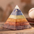 Multigemstone sculpture, 'Chakra Energy' - Handcrafted Multigemstone Seven Chakras Pyramid Sculpture (image 2) thumbail