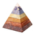 Multigemstone sculpture, 'Chakra Energy' - Handcrafted Multigemstone Seven Chakras Pyramid Sculpture thumbail