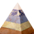 Multigemstone sculpture, 'Chakra Energy' - Handcrafted Multigemstone Seven Chakras Pyramid Sculpture (image 2c) thumbail