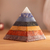 Estatuilla de piedras preciosas Múltiples - Pequeña estatuilla de pirámide de siete chakras con Múltiples piedras preciosas