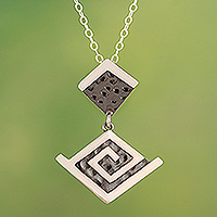 Sterling silver pendant necklace, 'Modern Lambayeque' - Lambayeque Sterling Silver Pendant Necklace from Peru
