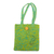 Jute knit shoulder bag, 'Chic and Bright' - Green Jute Knit Shoulder Bag with Wood Button and Bead (image 2a) thumbail