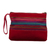 Suede wristlet bag, 'Sunset in The Andes' - Red Suede Wristlet Bag with Hand-Woven Andean Motif
