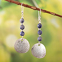 Sodalite dangle earrings, 'Blue Evocation' - Sterling Silver Dangle Earrings with Sodalite Beads