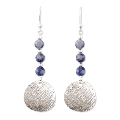 Sterling Silver Dangle Earrings with Sodalite Beads