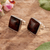 Mahogany obsidian stud earrings, 'Chocolate Bites' - Mahogany Obsidian & Sterling Silver Stud Earrings From Peru (image 2) thumbail