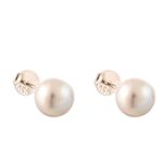 Cultured pearl stud earrings, 'Perfectly Grey' - Sterling Silver Stud Earrings with Grey Cultured Pearls