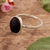 Onyx cocktail ring, 'Courage Amulet' - Sterling Silver Cocktail Ring with Black Onyx Cabochon (image 2b) thumbail
