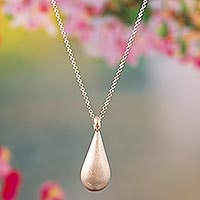 Sterling silver pendant necklace, 'Splendid Drop'