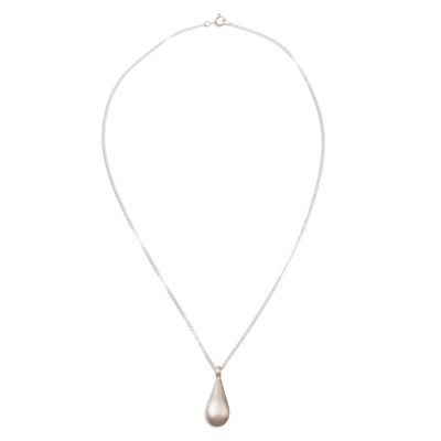 Sterling silver pendant necklace, 'Splendid Drop' - Drop-Themed Sterling Silver Pendant Necklace Made in Peru