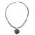 Chrysocolla pendant necklace, 'Machu Picchu Adventure' - Chrysocolla and Silver Pendant Necklace with Leather Cord (image 2b) thumbail
