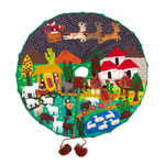 Applique Christmas tree skirt, 'Holiday Excitement' - Cotton Blend Applique Christmas Tree Skirt of Andean Scene