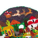 Applique Christmas tree skirt, 'Holiday Excitement' - Cotton Blend Applique Christmas Tree Skirt of Andean Scene