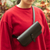 Leather fanny pack, 'Dark Adventures' - Black Leather Fanny Pack with Adjustable Belt Made in Peru thumbail