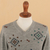 Men's 100% alpaca sweater, 'Little Stitches in Grey' - 100% Alpaca Hand-Embroidered Men's Pullover Sweater in Grey (image 2e) thumbail