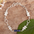 Sodalite pendant bracelet, 'Blue Blossoming' - Sterling Silver Pendant Bracelet with Natural Sodalite Gems thumbail