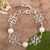 Cultured pearl link bracelet, 'Peace Incantation' - Sterling Silver Link Bracelet with Cream Cultured Pearls