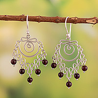 Garnet chandelier earrings, 'Passion Gala'