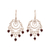 Garnet chandelier earrings, 'Passion Gala' - Sterling Silver Chandelier Earrings with Natural Garnet Gems thumbail