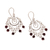 Granat-Kronleuchter-Ohrringe - Kronleuchter-Ohrringe aus Sterlingsilber mit natürlichen Granat-Edelsteinen