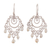 Cultured pearl chandelier earrings, 'Peace Gala' - Sterling Silver Chandelier Earrings with Cultured Pearls thumbail