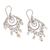 Cultured pearl chandelier earrings, 'Peace Gala' - Sterling Silver Chandelier Earrings with Cultured Pearls (image 2b) thumbail