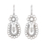 Cultured pearl dangle earrings, 'Faith Rings' - Sterling Silver Dangle Earrings with Rings and Cream Pearls thumbail