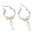 Sterling silver hoop earrings, 'Secret Key' - Polished Sterling Silver Hoop Earrings with Dangling Keys (image 2b) thumbail