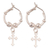 Sterling silver hoop earrings, 'Holy Crosses' - Polished Sterling Silver Hoop Earrings with Dangling Crosses thumbail