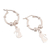 Sterling silver hoop earrings, 'Little Kitten' - Polished Sterling Silver Hoop Earrings with Cat Motif thumbail