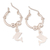 Sterling silver hoop earrings, 'Happy Dolphin' - Sterling Silver Hoop Earrings with Dangling Dolphin Charms thumbail