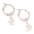 Sterling silver hoop earrings, 'Happy Dolphin' - Sterling Silver Hoop Earrings with Dangling Dolphin Charms (image 2b) thumbail