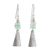 Opal dangle earrings, 'Pyramids of Truth' - Sterling Silver and Natural Opal Dangle Earrings thumbail