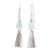 Opal dangle earrings, 'Pyramids of Truth' - Sterling Silver and Natural Opal Dangle Earrings (image 2b) thumbail