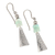 Opal dangle earrings, 'Pyramids of Truth' - Sterling Silver and Natural Opal Dangle Earrings (image 2c) thumbail